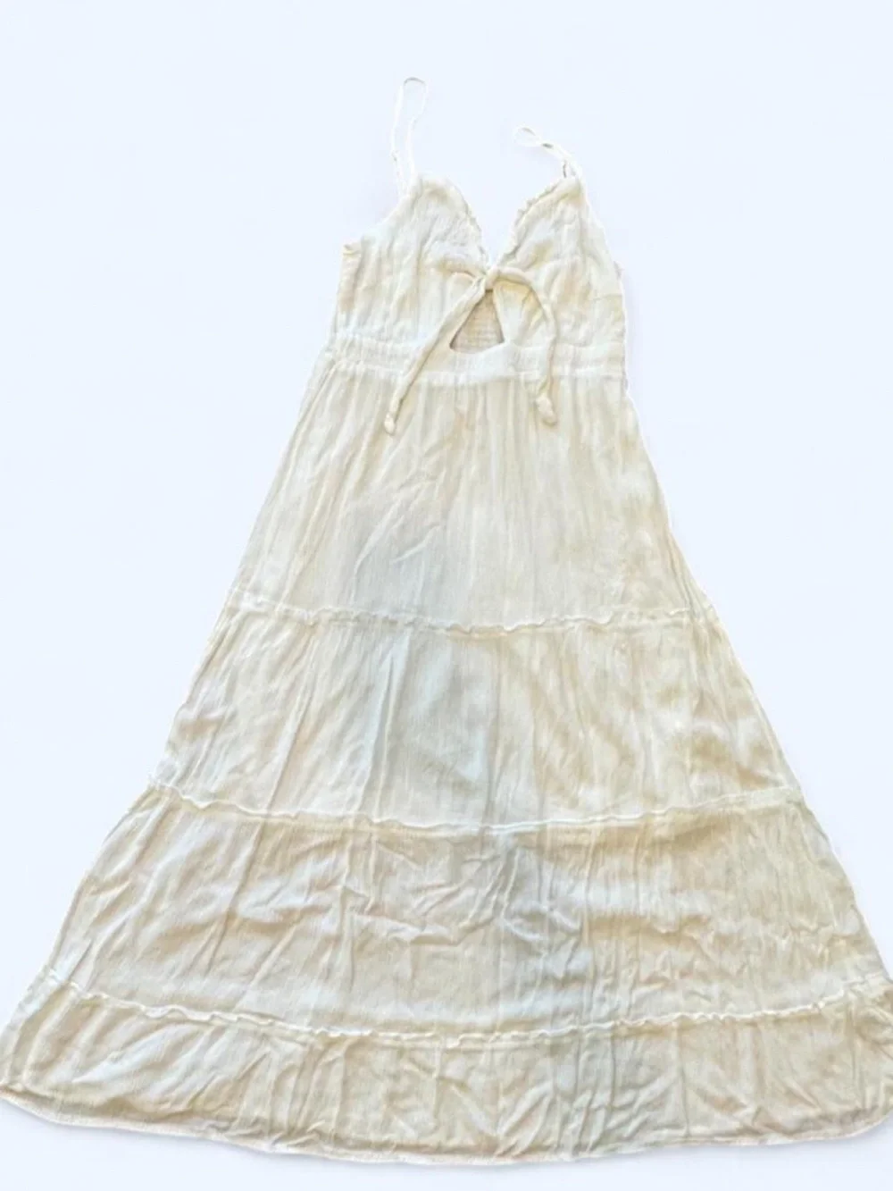 Justify White Tie-Front Smocked Maxi Dress - Picture 4 of 7
